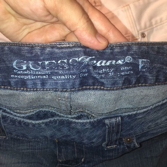 Guess 29 Low Rise Blue Denim Bermuda Shorts - Picture 13 of 13